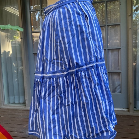 NWT J. Crew blue and white stripe skirt - Picture 4 of 7